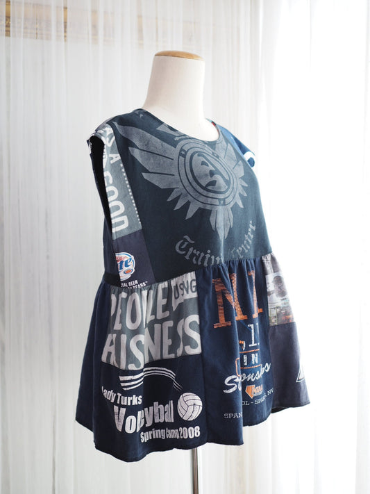 Upcycled T-Shirt Patchwork Babydoll Top
