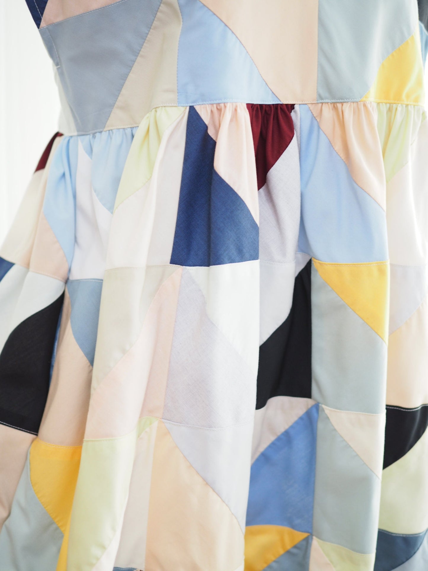 Geometric Patchwork Babydoll Dress – One of a Kind