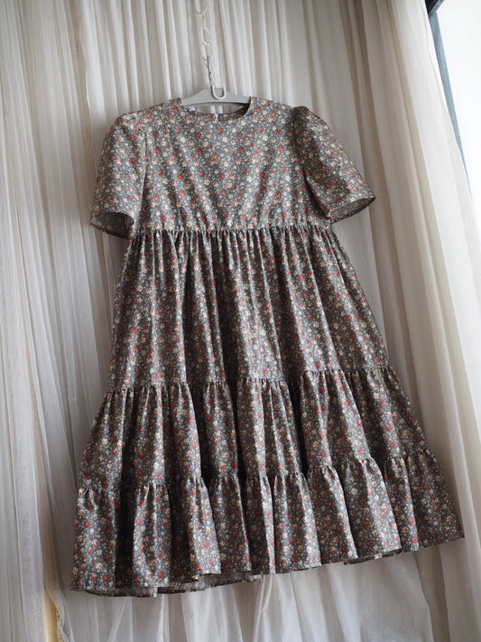 Dark Floral Tiered Maxi Dress