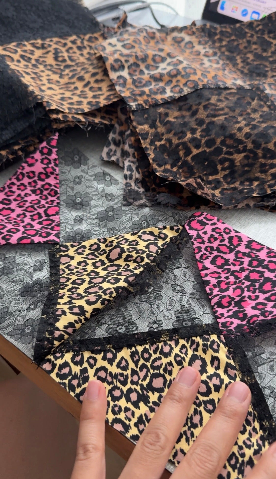 Pink Leopard Patchwork Babydoll Dress with Statement Appliqué – One of a Kind