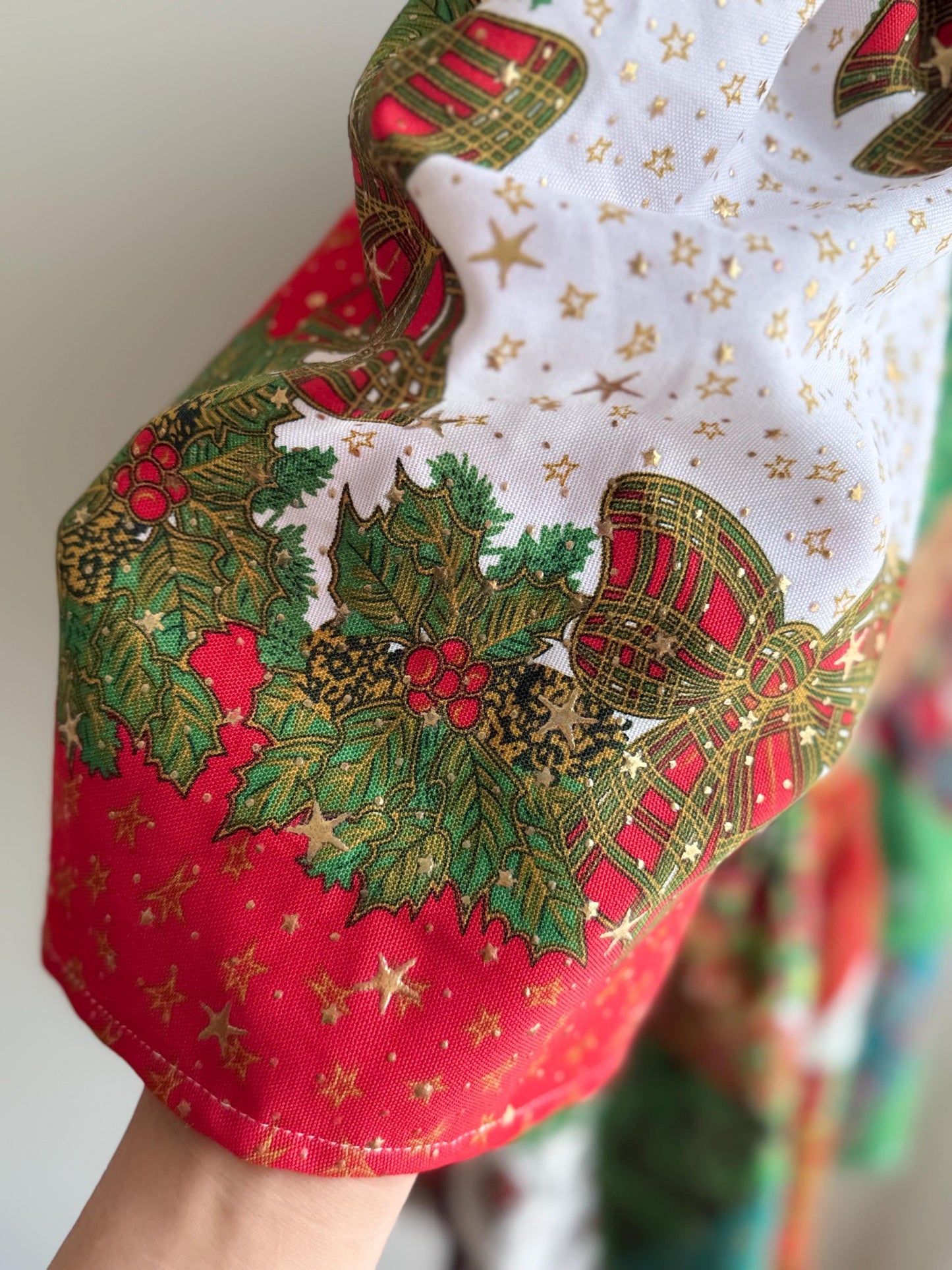 Christmas Patchwork Peplum Blouse – One of a Kind