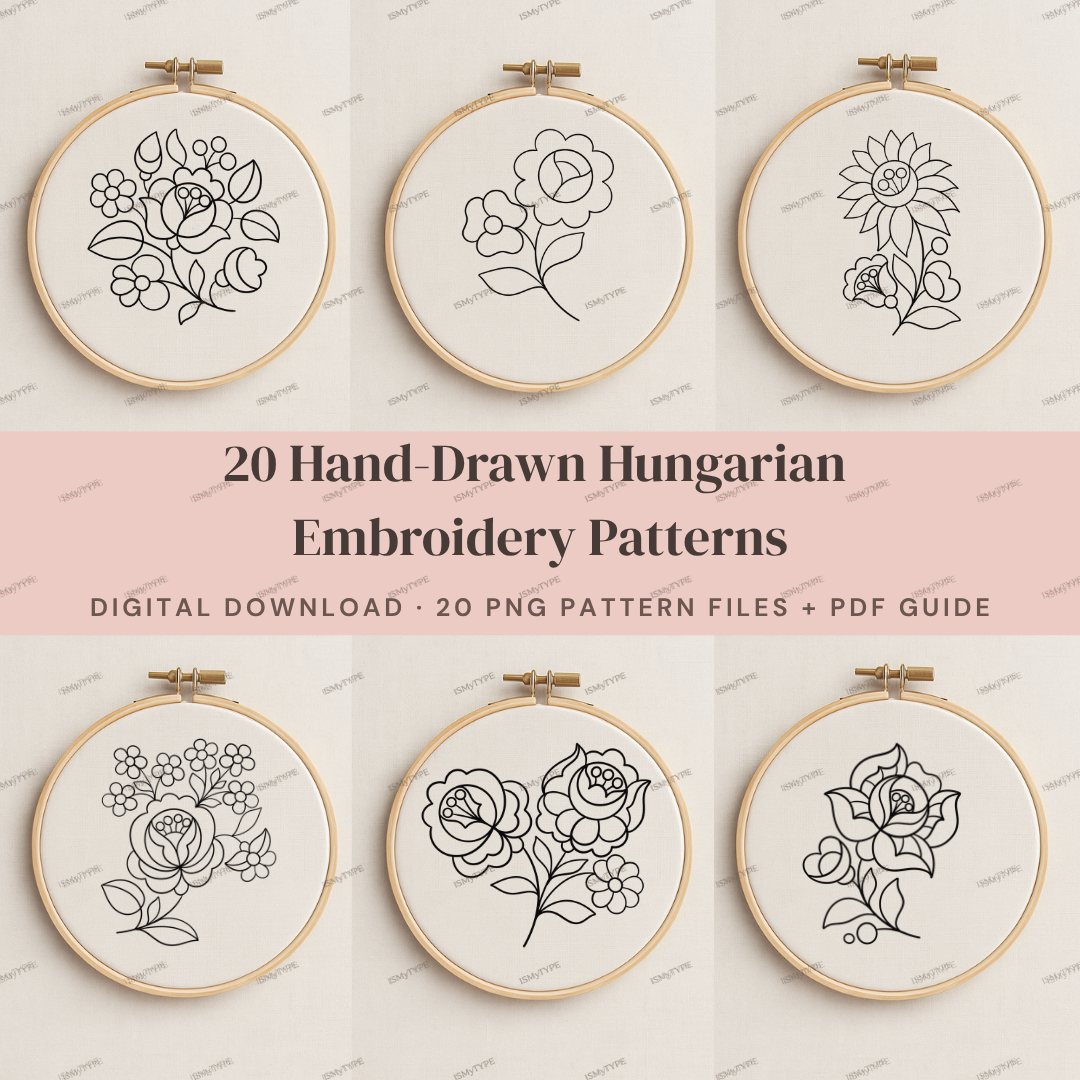 20 Hungarian Kalocsa Embroidery Patterns – Digital Download