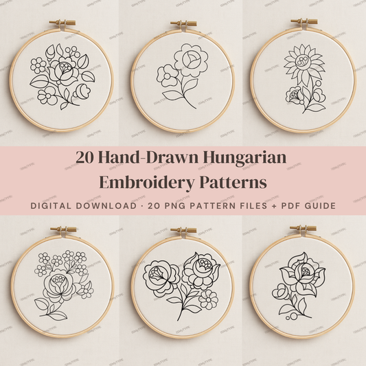 20 Hungarian Kalocsa Embroidery Patterns – Digital Download