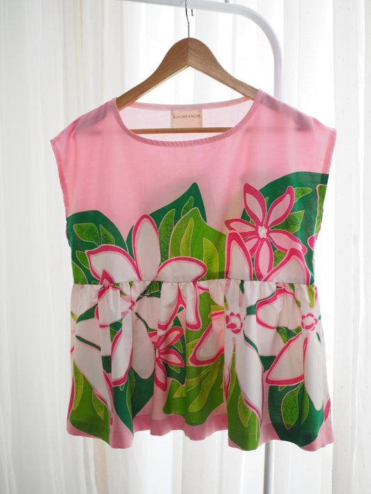 Upcycled Vintage Floral Tablecloth Babydoll Top – One of a Kind