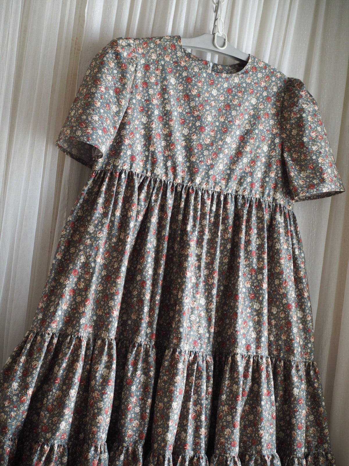 Dark Floral Tiered Maxi Dress