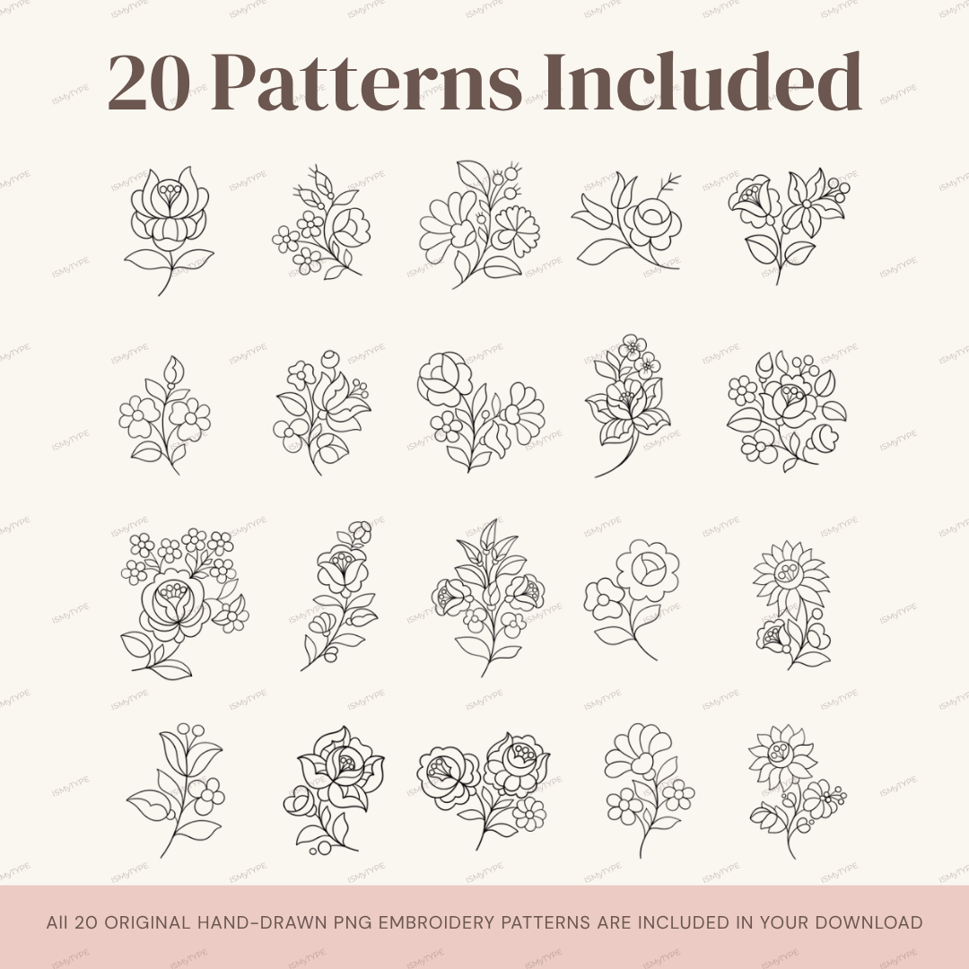 20 Hungarian Kalocsa Embroidery Patterns – Digital Download
