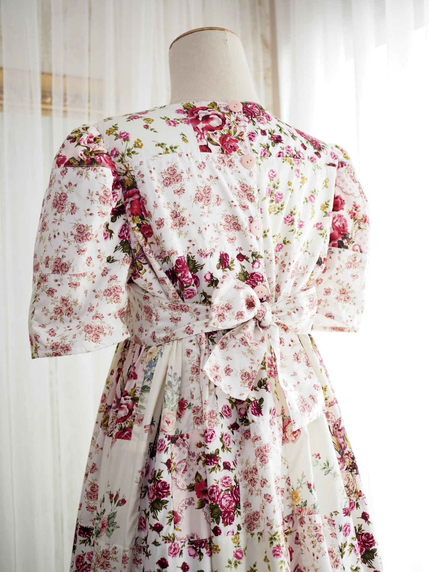 Soft Pink Floral Patchwork Babydoll Maxi Dress – One of a Kind
