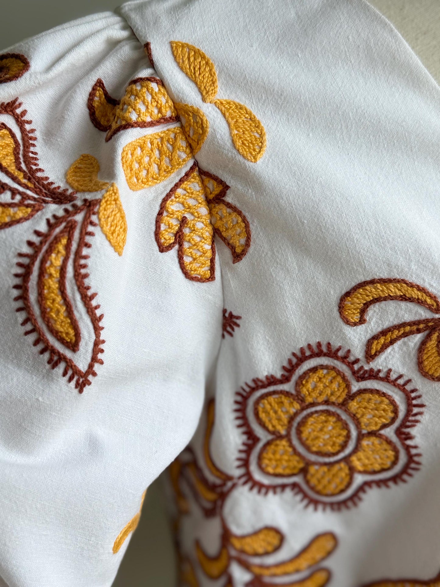 Upcycled Vintage Embroidered Tablecloth Babydoll Top – One of a Kind