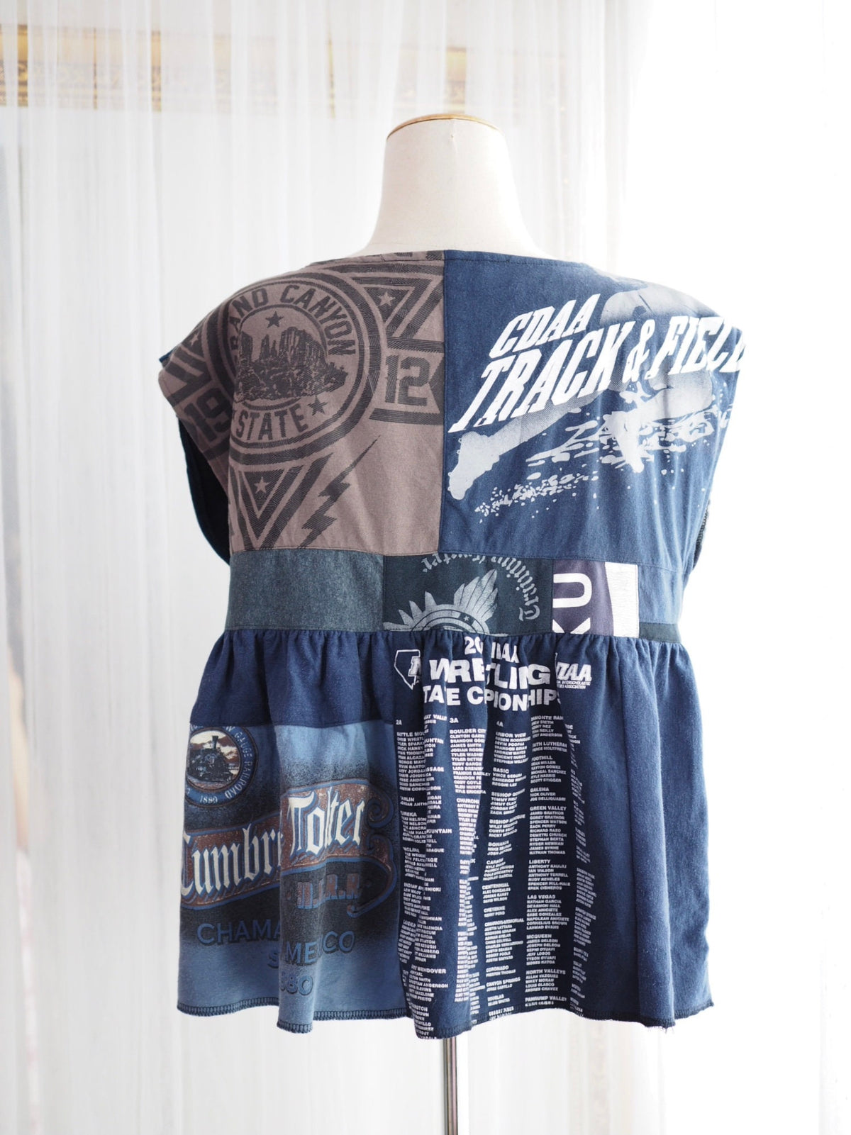 Upcycled T-Shirt Patchwork Babydoll Top