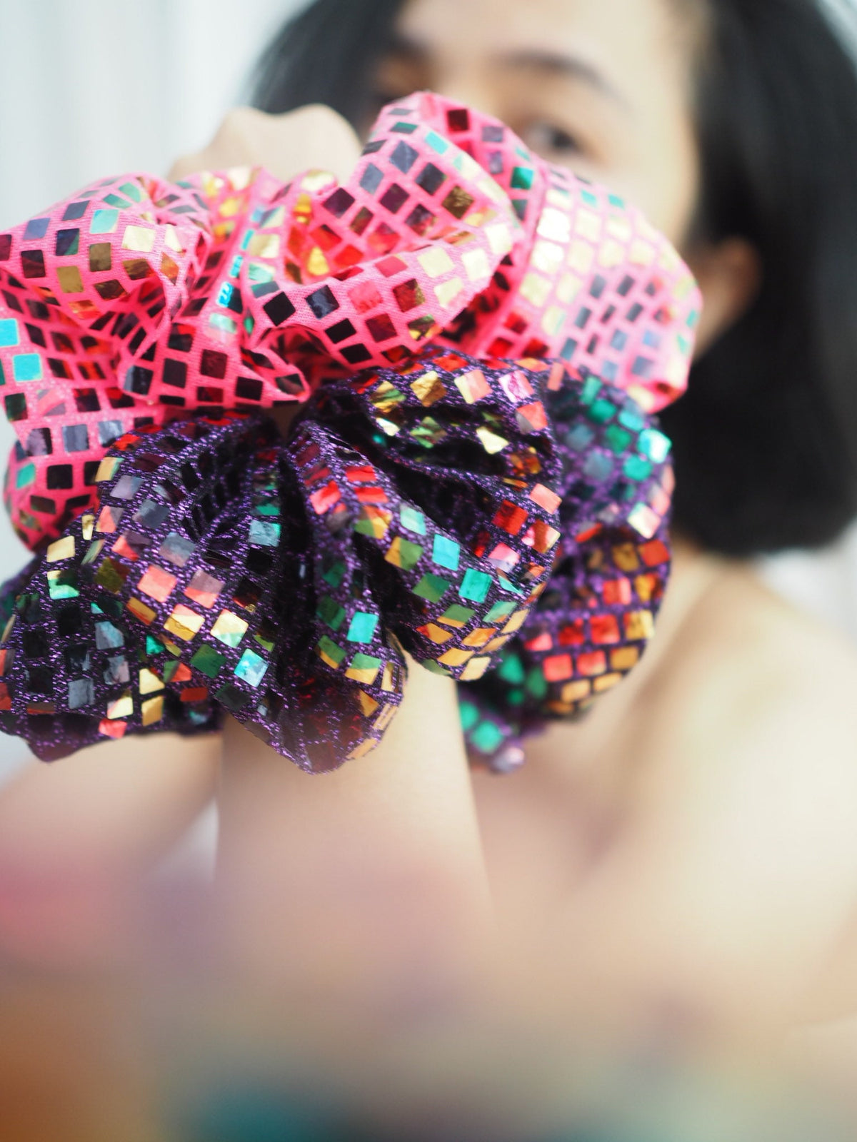 Party Scrunchies – Set of 2 Handmade Oversized Hair Scrunchies