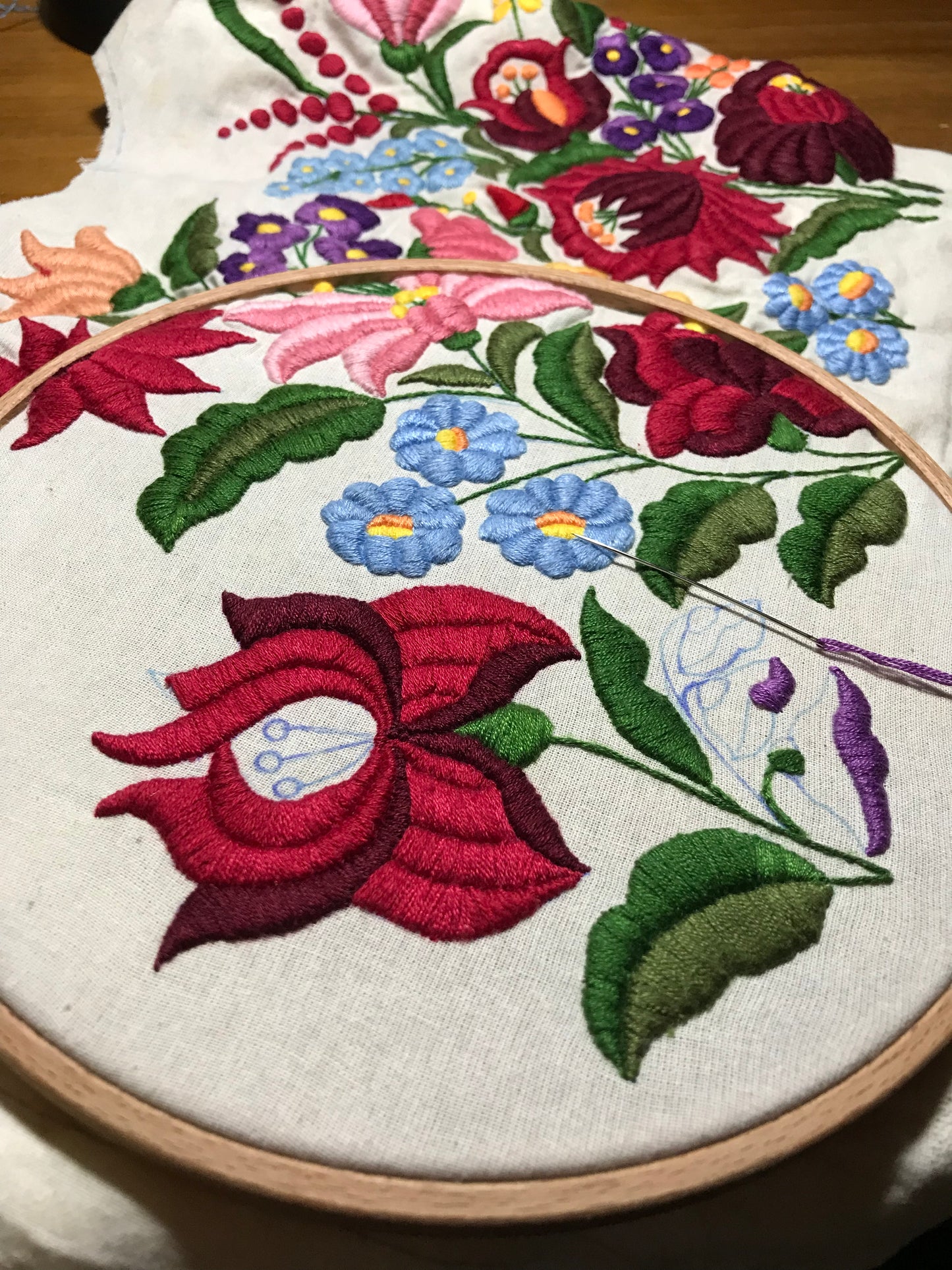 Hungarian Kalocsa-Inspired Embroidered Peplum Top – One of a Kind