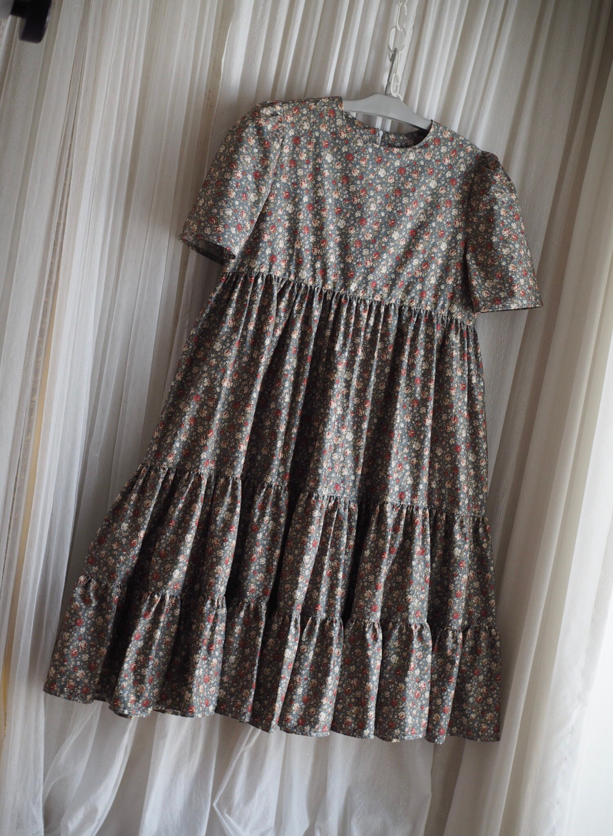 Dark Floral Tiered Maxi Dress